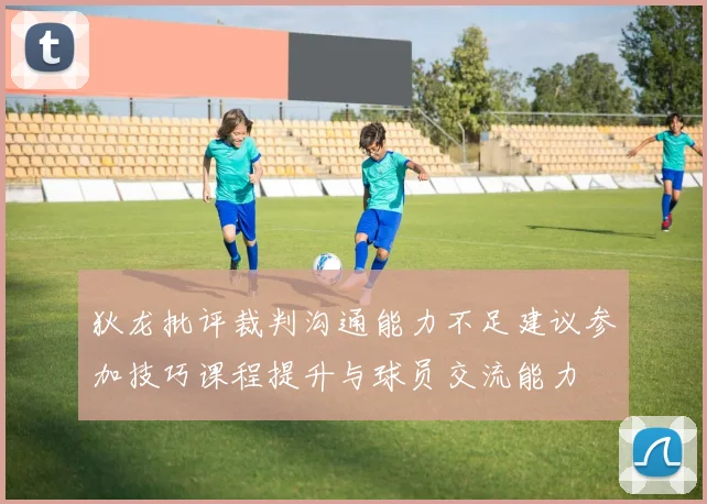 狄龙批评裁判沟通能力不足建议参加技巧课程提升与球员交流能力