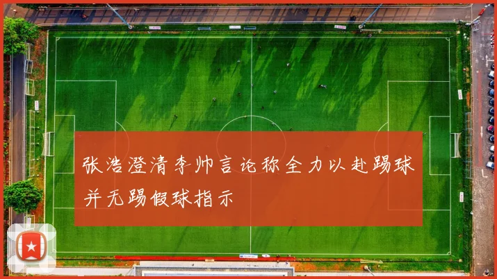 张浩澄清李帅言论称全力以赴踢球并无踢假球指示